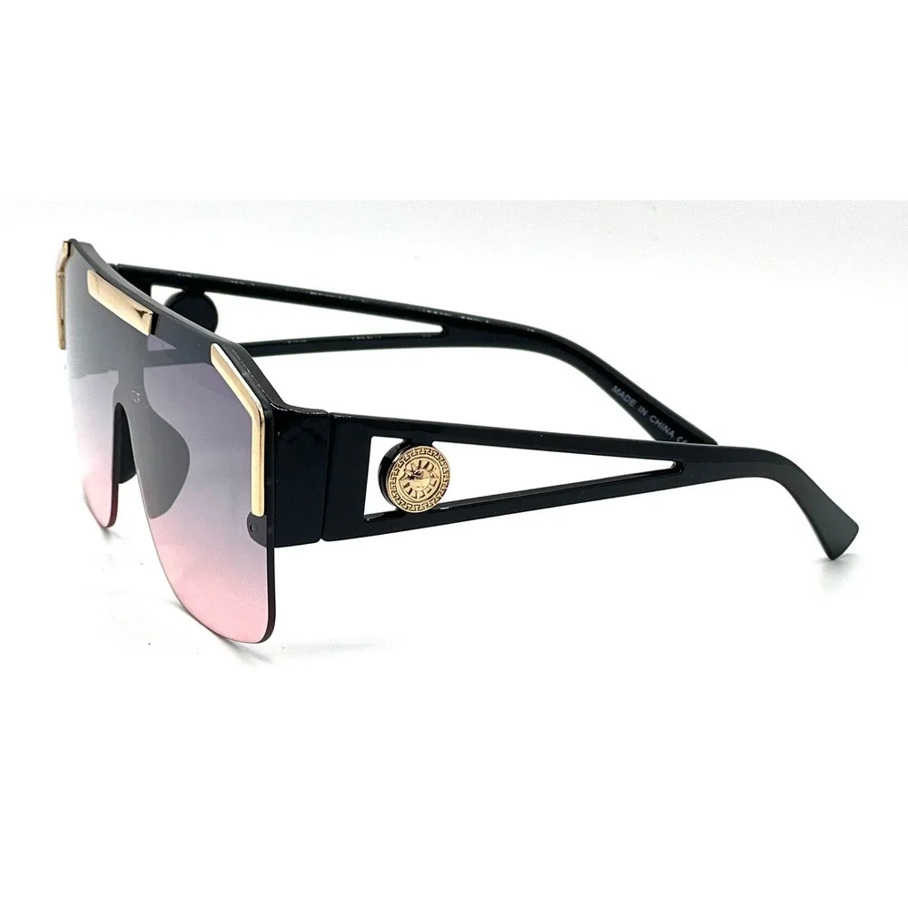 Sunglasses Fashion Designer Men Large Frame Rimless Hip Hop Rapper Stylish UV400